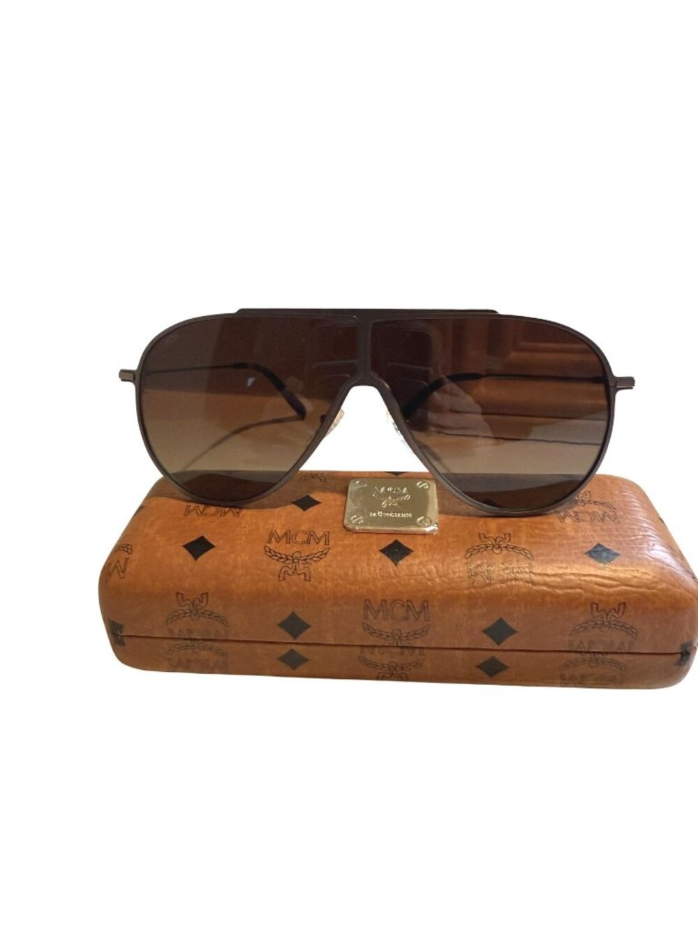 NEW MCM Sunglasses 502S 022 Matte Grey Sunglasses Brown Lenses w Case $400 [jb]